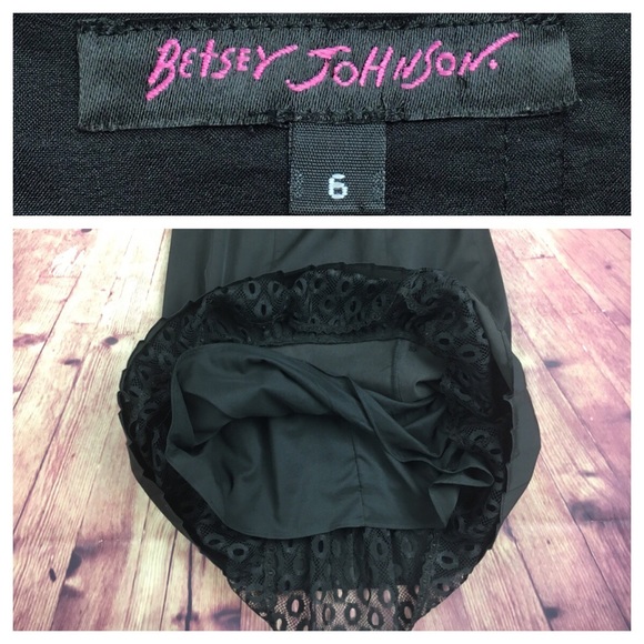 ☮️BETSEY JOHNSON black strapless dress size 6 - Picture 7 of 7